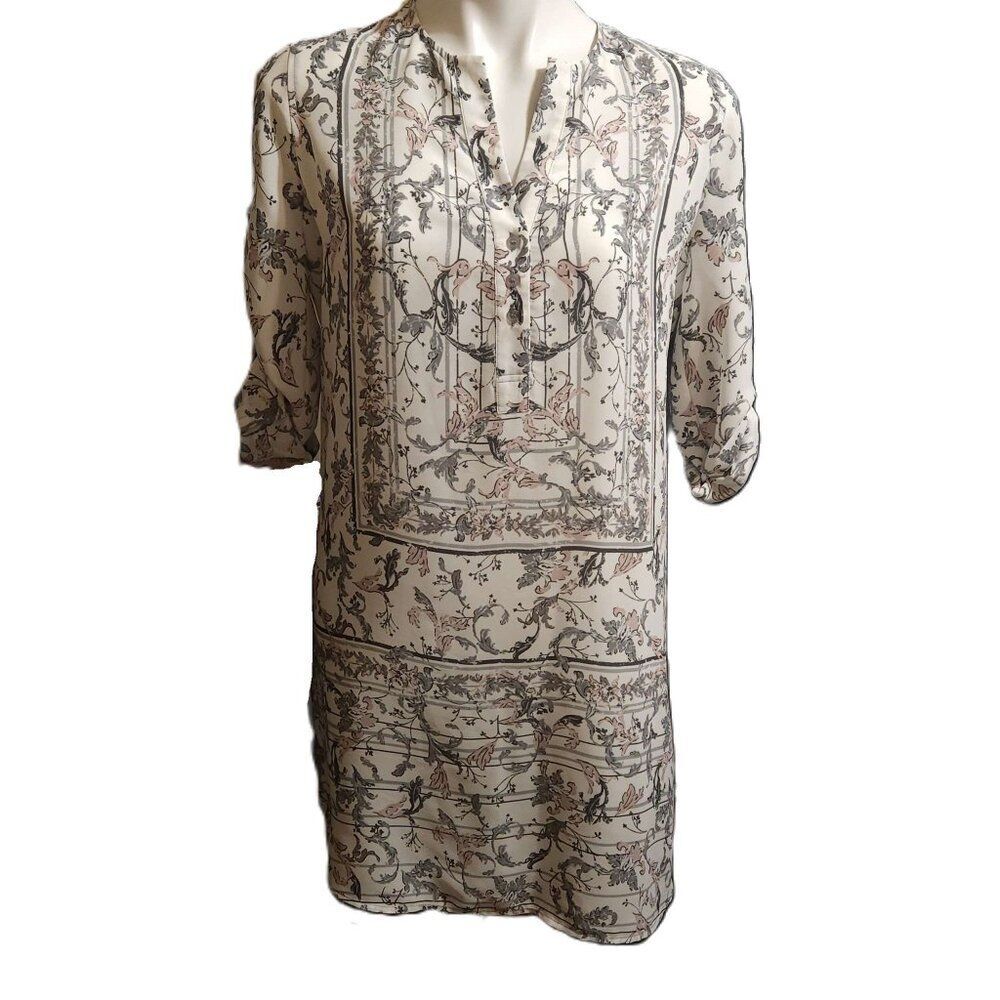 BCBG MAXAZRIA Monika Glacier dress XS Boho floral feminine lightweight summer